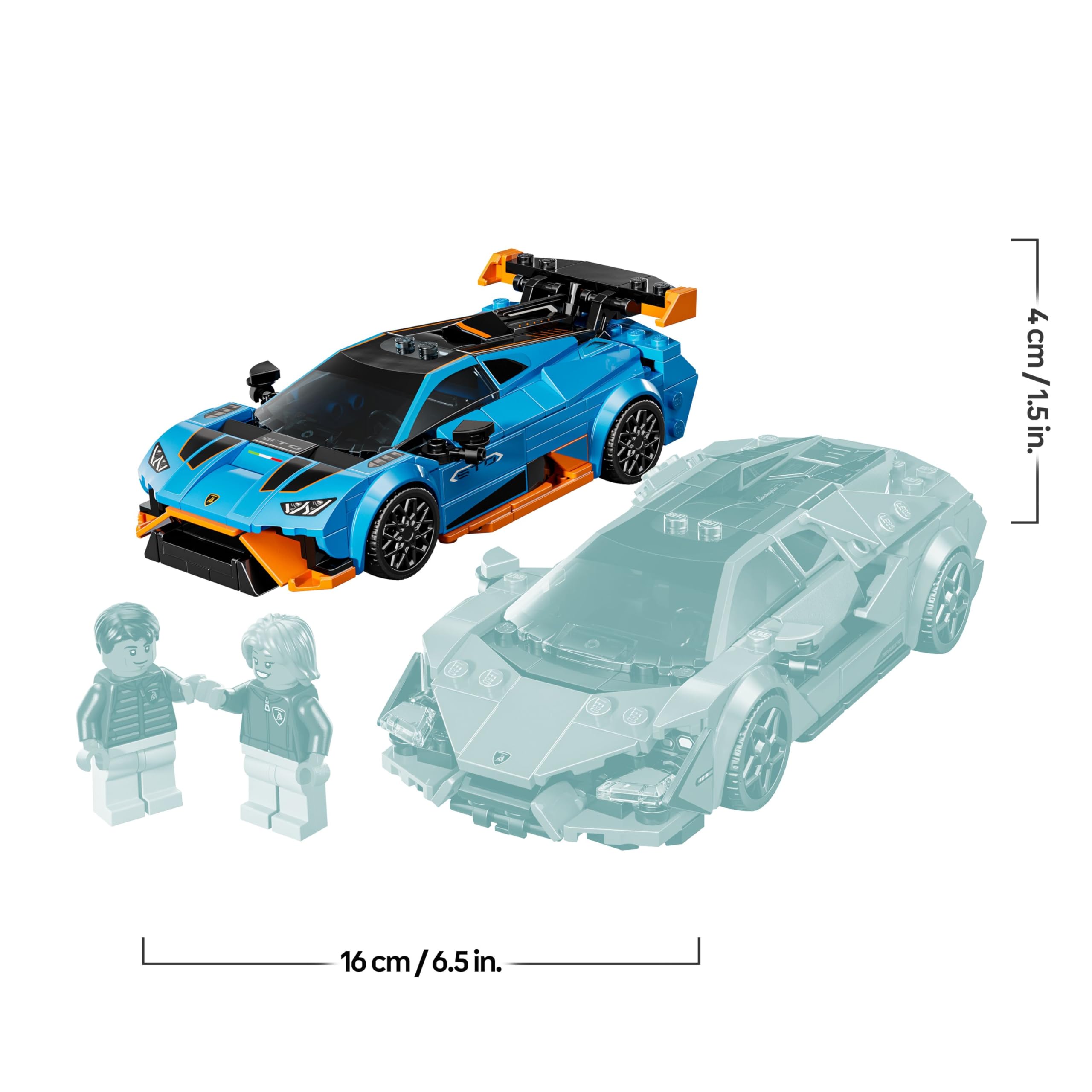 LEGO Speed Champions Lamborghini Revuelto und Huracán STO Auto Set mit 2 Rennwagen und 2 Fahrer Minifiguren - Spielzeug für Auto Fans - Kreatives Geschenk für Jungen ab 9 Jahren - 77238 8