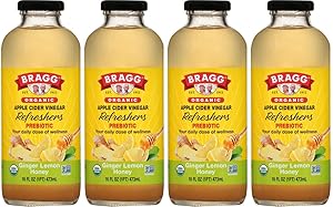 Bragg Apple Cider Vinegar, Ginger Lemon Honey, 16 fl oz (Pack of 4)
