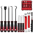 Pick and Hook Tool Set 12Pcs Precision Automotive Hook and Pick Tool Set With Scraper & Magnetic Telescoping Tool For Remove Car Oil Seal/O-Ring Seal Gasket Electronics Maintenance Hoses Gasket Puller