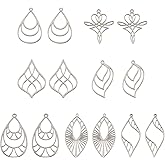 Spritewelry Alloy Open Back Bezel Pendants Flower Geometric Hollow Frame Charms Open Bezel Earring Pendants for DIY UV Resin Pressed Flower Jewelry Making