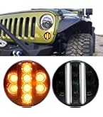 TRUE MODS LED-richtingaanwijzer en zijmarkeringslicht vervanging voor Jeep Wrangler [gerookte lens] [Amber] LED-lichtset compatibel met 2007-2018 Jeep Wrangler JK (07-18) & onbeperkte JKU-accessoires
