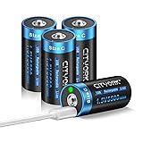 CITYORK 4 Pack USB Rechargeable C Cell Lithium