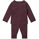 MORI Baby Unisex Pajama Set for Boys and Girls - Viscose from Bamboo - Front Popper Top and Elastic Waist Bottoms"