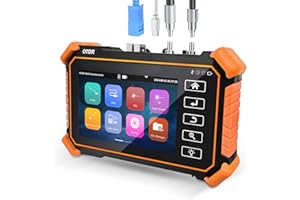 SZJMS New Upgraded OTDR Optical Fiber Tester, Fiber Network Tester Support Event Map Optical Power Meter OLS(Loss Test) VFL LS(Light Source) Length Ping POE Test, IP Scan RJ45 Network Tools