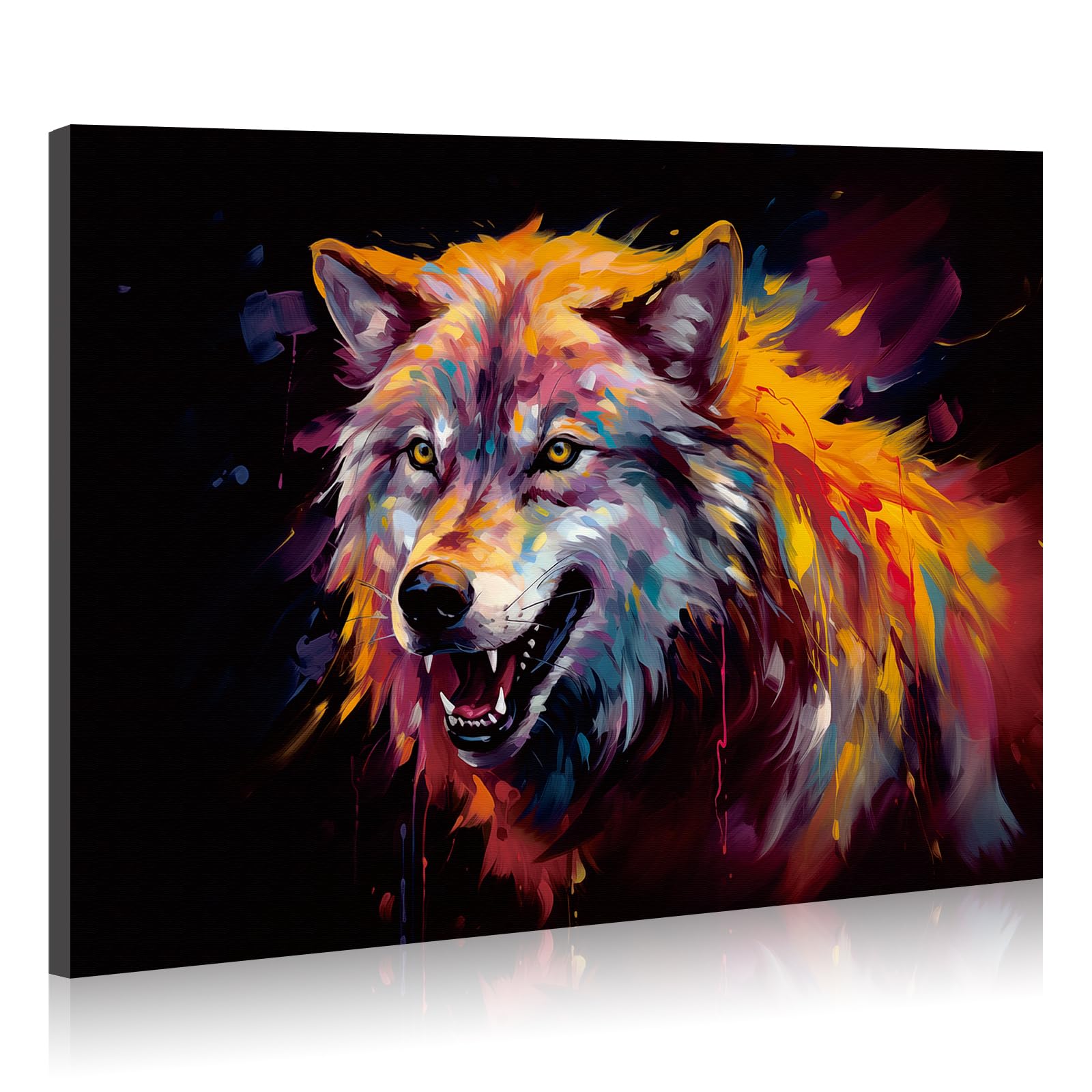 JBER Canvas Painting Wall Art Poster, home decor, suitable for bathroom decor, space personalized decoration,60cm x 40cm (Wolf)