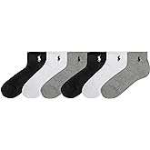 POLO RALPH LAUREN Women's Performance Cotton Ankle Socks (6-Pack) | Authentic Polo Ralph Lauren, Breathable Mesh, Arch Support, Moisture Wicking, Cushioned Comfort, Gift for Any Occasion
