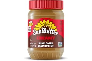 SunButter Creamy Sunflower Seed Butter, 16 oz Nut-Free Spread with 7g Plant-Based Protein, Roasted Rich & Savory Flavor, Smooth Texture | Vegan, Kosher & Non-GMO