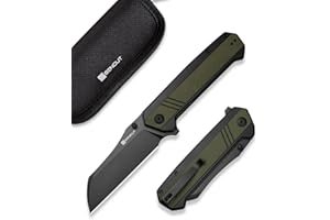 SENCUT Draxor Folding Pocket Knife for EDC, Camping Knife with 3.7'' 9Cr18MoV Blade & G10 Handle, Gift for Men Women (Green)