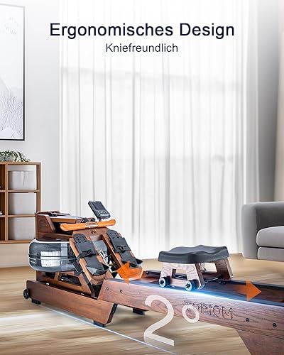 TOPIOM Water Rowing Machine for Home Use, Foldable Rower with