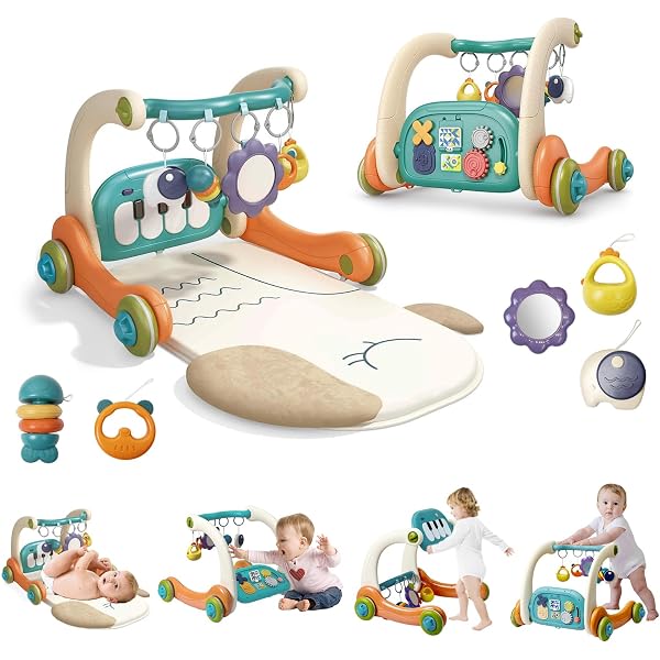 thumbnail image 2 of Baby Toys 0-12 Months - Rattle Set & Gym Play Mat For Newborn Infant Development 2 of 13