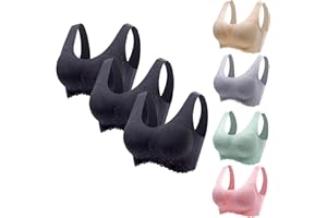 TAPANET 3-Pack Sports Bras for Women Seamless Comfort with Removable Pads Support Yoga Bra No Underwire Wirefree Sleep Bra