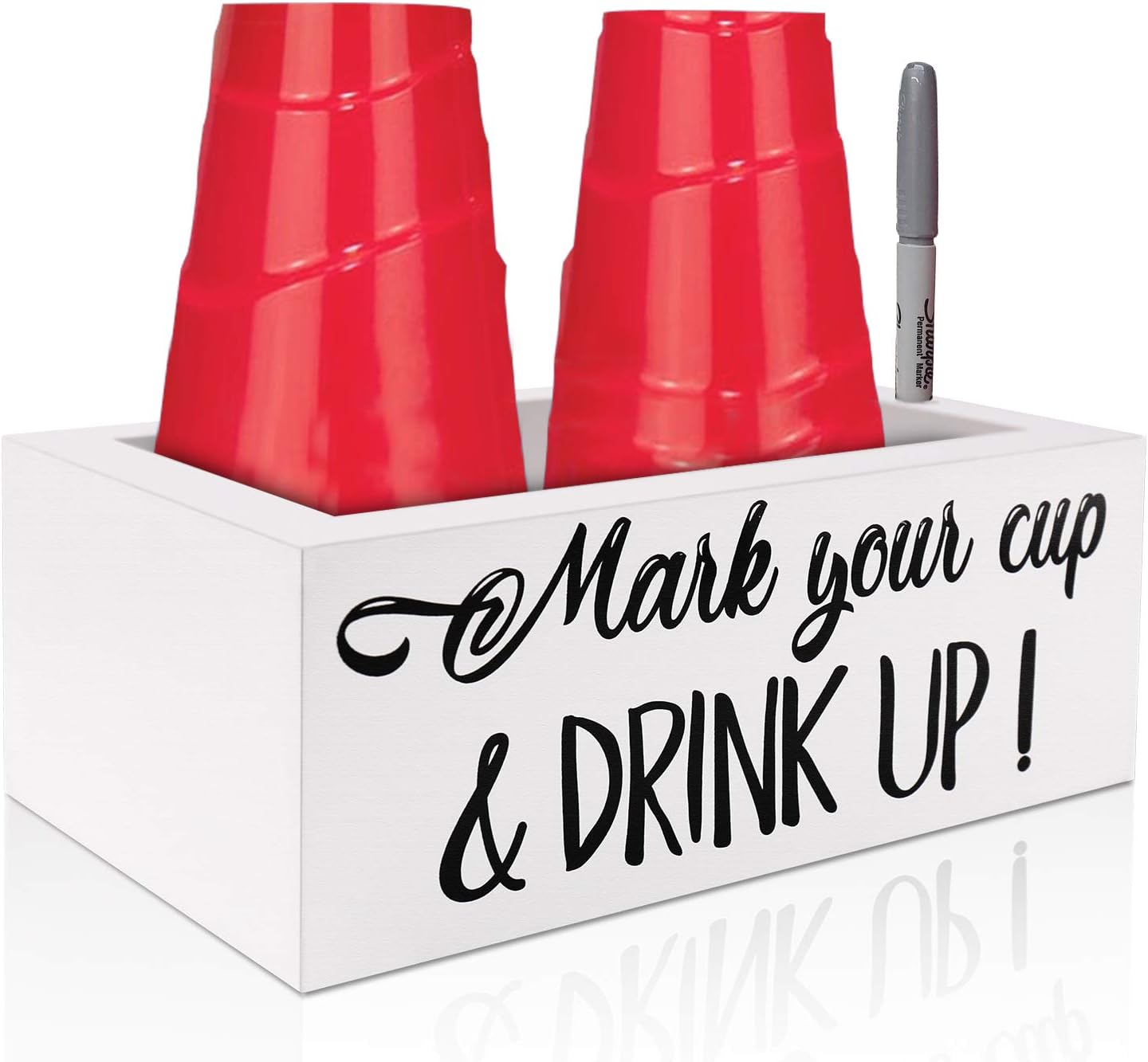 Double White Solo Disposable Cup Holder Mark Your Cup and