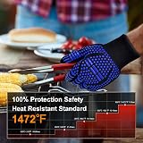 Flintronic Grill Gloves Heat Resistant Fire Resistant 1472F/800C Blue view 3