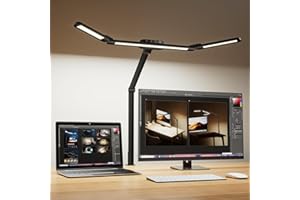 Honeywell LED Desk Lamp with Clamp - HJ3B Sunturalux Eye-Caring Desk Light for Home Office, 22W Ultra Bright 3-Section Adjust