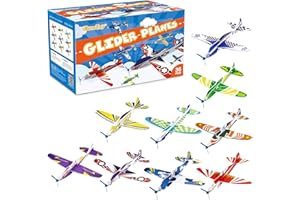iBaseToy 36 Pack Glider Planes for Kids - 8" Foam Airplane Toys, Airplane Party Favors, Carnival Prizes, Classroom Prizes, Outdoor Flying Toys Foam Planes for Kids Boys Girls Valentines
