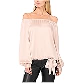 Vince Camuto Womens Off Shoulder Long Sleeve Blouse W Tie