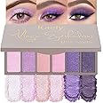 Kaely 6 Color Mini Eyeshadow Makeup Palette for Women, Purple Light Nude Baby Pink Violet Lavender Shimmer Eyeshadow Palette Natural Look Eye Long Lasting Pigmented Built in Mirror Travel Size 09