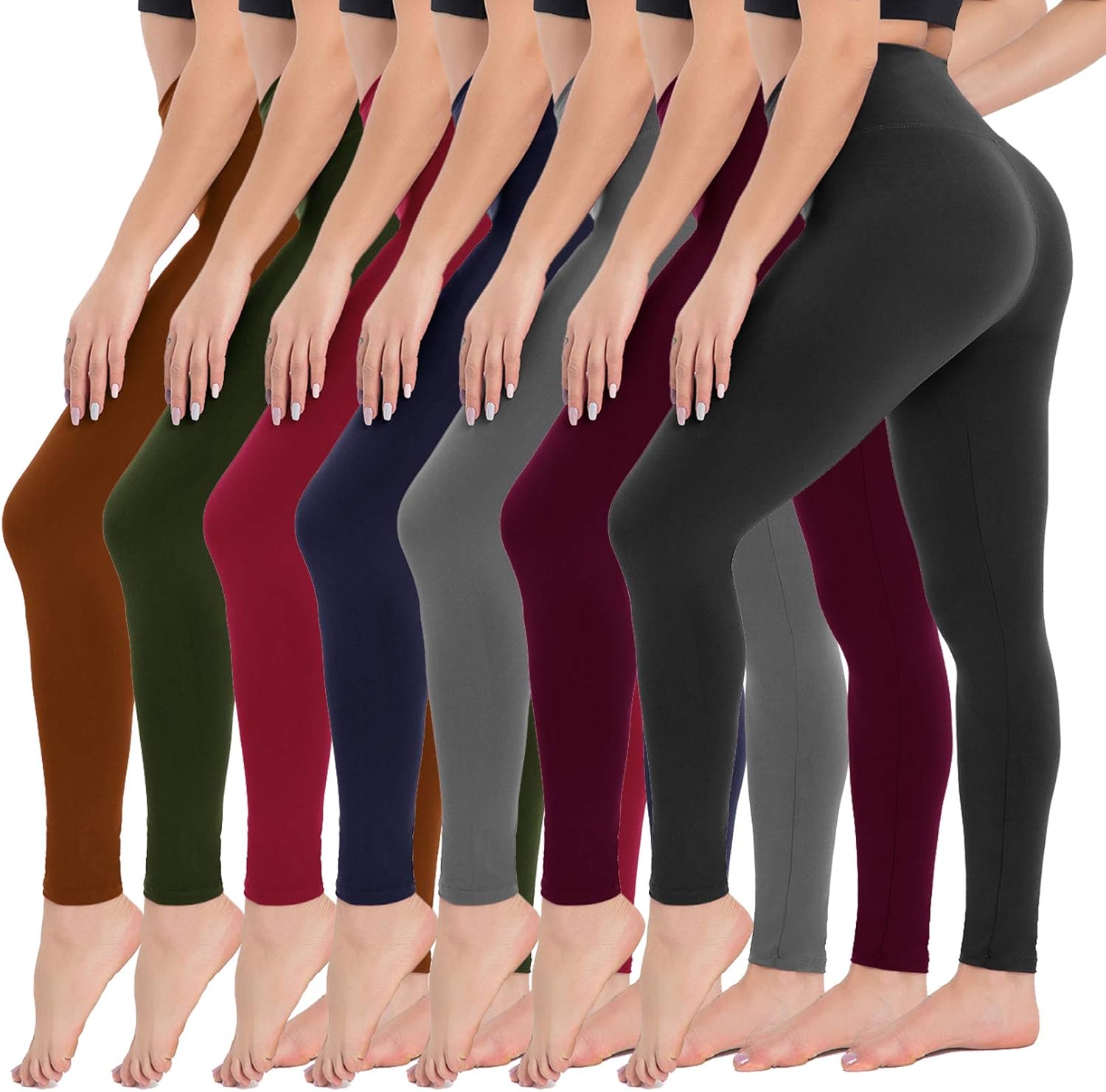 CAMPSNAIL High Waisted Workout Leggings for Women - Soft Athletic Tummy Control Yoga Pants Pack Tights for Running Cycling : Clothing