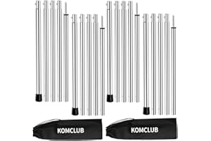 KOMCLUB Telescoping Tent Poles Adjustable Tarp Poles Camping Stainless Steel Lightweight Tent Poles for Trap Sun Sails Canopy
