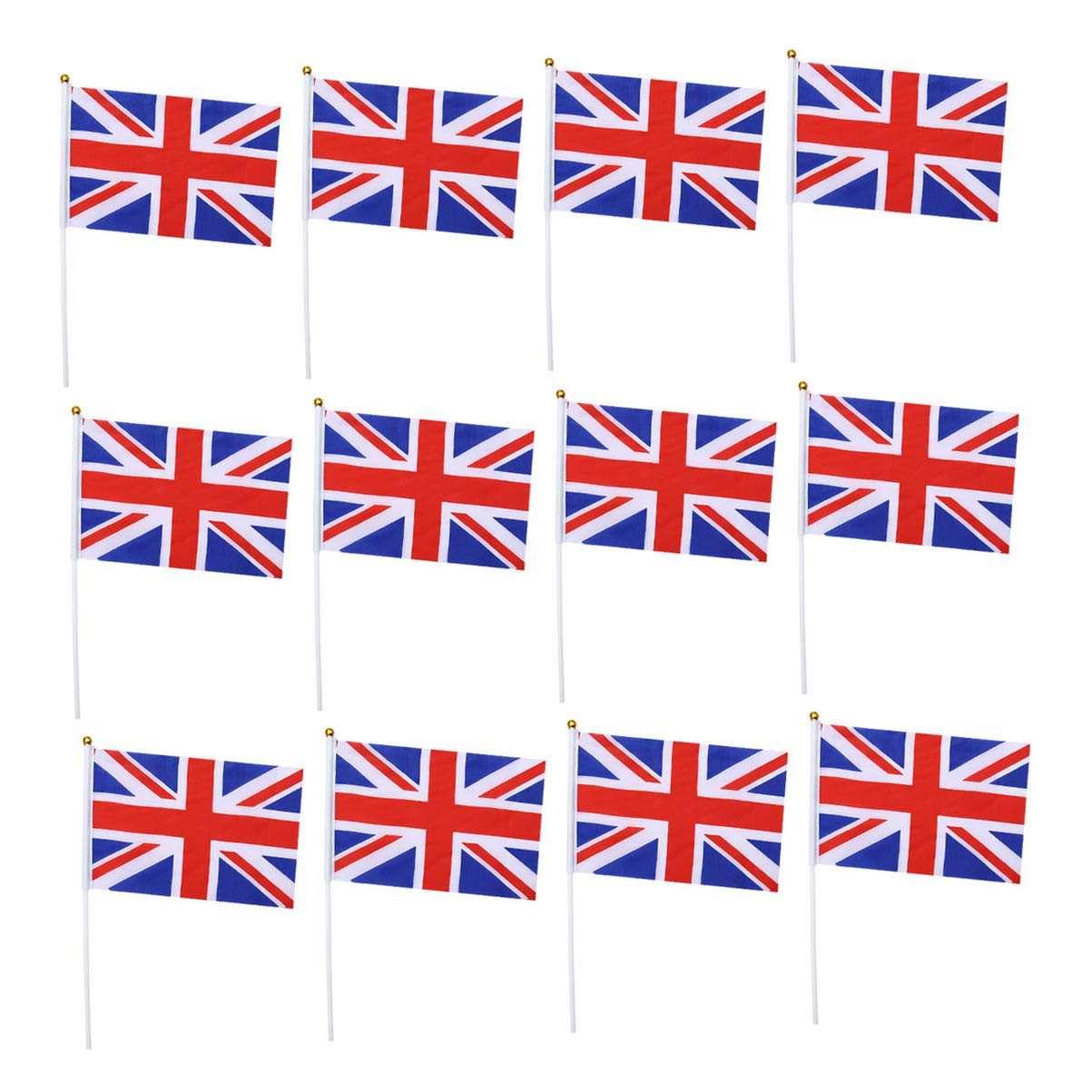 LIOOBO 50pcs Union Jack Flag Small on Stick,14X21cm Handheld Union Jack Hand Wave Flags Mini Flags Handheld on Sticks British Flag Banner