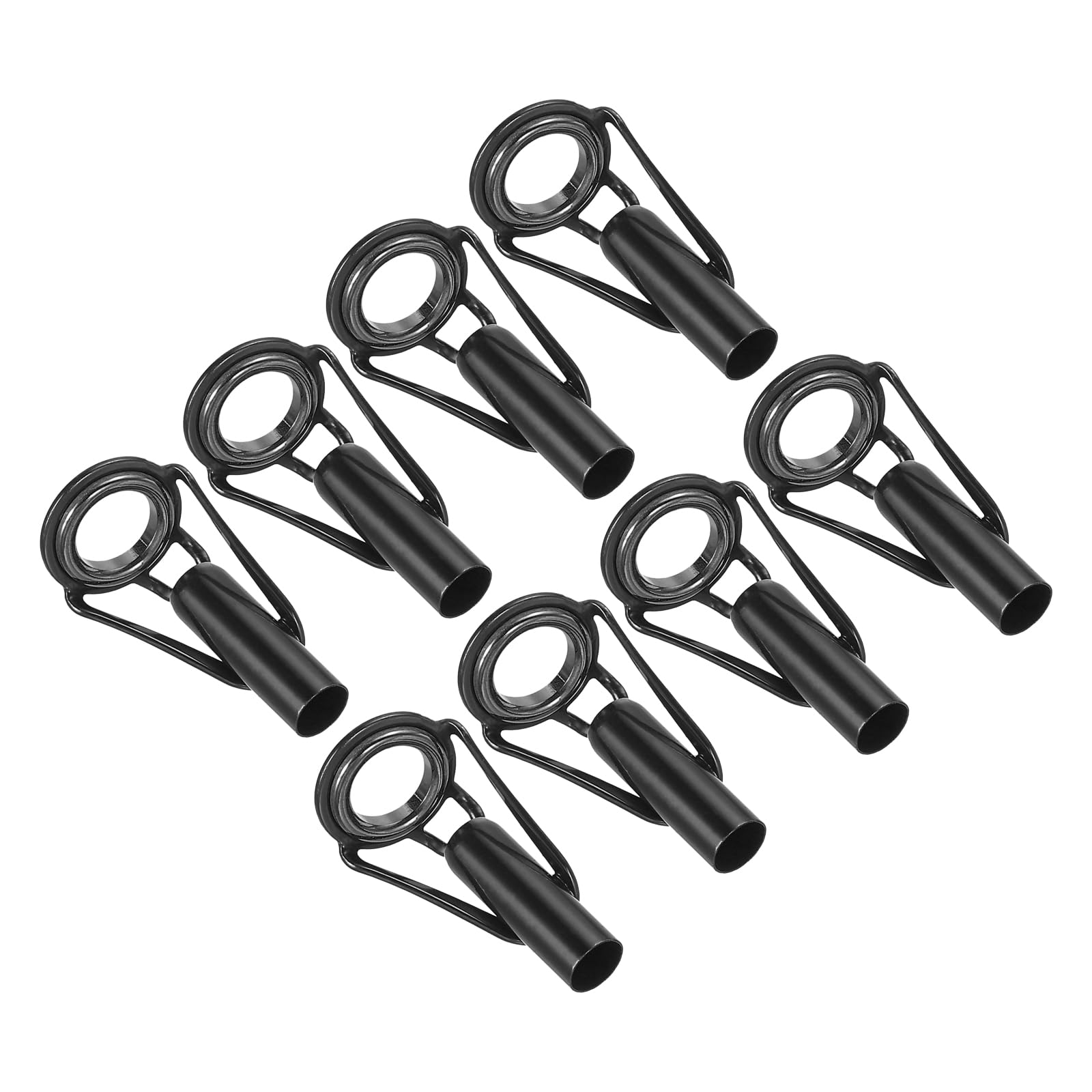 PATIKIL 4.8mm Fishing Rod Tip Repair Kit, 8pcs Stainless Steel Pole Ring Guide Replacement for Saltwater Freshwater Fishing, Black