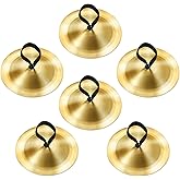 6-Piece Brass Finger Cymbals (3 Pairs) – Gold Percussion Zills for Belly Dance, Performance, and Cultural Events
