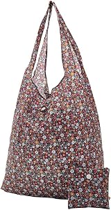 Eco Chic Lightweight Foldable Reusable Bag Ditsy Black RPET 15kg 560x380mm view 6