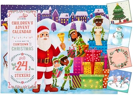 Little Likes Kids Kids Advent Calendar Funny Countdown To Christmas Toddler Activities Beautifully Illustrated Santa Claus Sticker Calendar 2020 Amazon De Kuche Haushalt