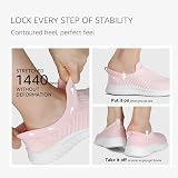 HKR Slip On Women Walking Shoes Breathable Knit Upper Memory Foam Insole Pink view 4