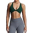 Aoxjox Women's Workout Sports Bras Fitness Backless Padded Sienna Low Impact Bra Yoga Crop Tank Top