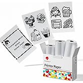 Phomemo Silvery Self-Adhesive Thermal Paper, Glossy Printable Sticker Paper Label for Phomemo M02/M02 Pro/M02S/P2S/M03/M04S Mini Sticker Printer, 50mm x 3.5m, Diameter 28mm, 3-Rolls