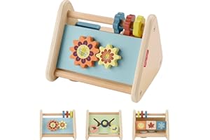 ​Fisher-Price Wood Baby Toy Play Time Activity Triangle, 3-Sided Wooden Fine Motor Developmental Play for Infants Ages 6+ Mon