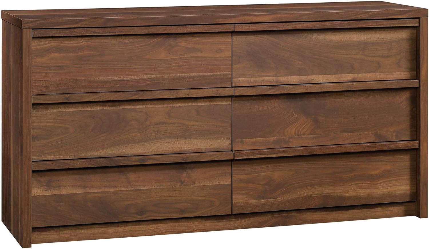 Sauder Harvey Park Dresser, L: 60.71" x W: 17.48" x H: 31.06", Grand Walnut Finish: Furniture & Decor