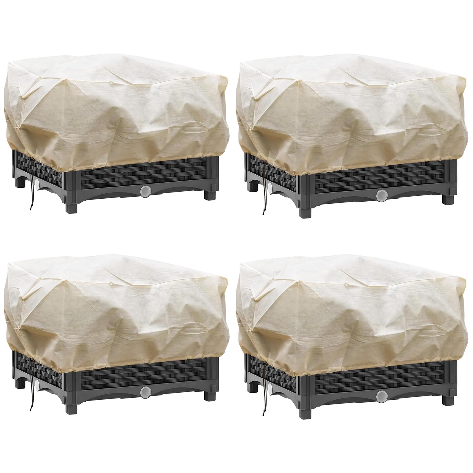 Hydrogarden Plant Frost Cover 150x45x40cm, Rectangular Planter Plant Winter Frost Blanket, Plant Frost Tree Cover Bag with Zip Drawstring, Reusable Frost Fabric for Outdoor Plants