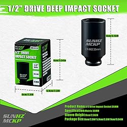 SUNHZMCKP 1/2 Inch Drive Impact Socket, Metric 35