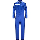 KTWOLEN Mens Workwear Coveralls Work Mechanic Jumpsuits Long Sleeve Coverall Work Wear Multi Pockets
