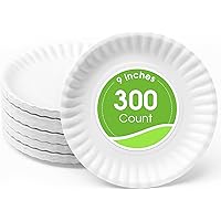 Perfectware 9 Inch White Paper Plates 300ct