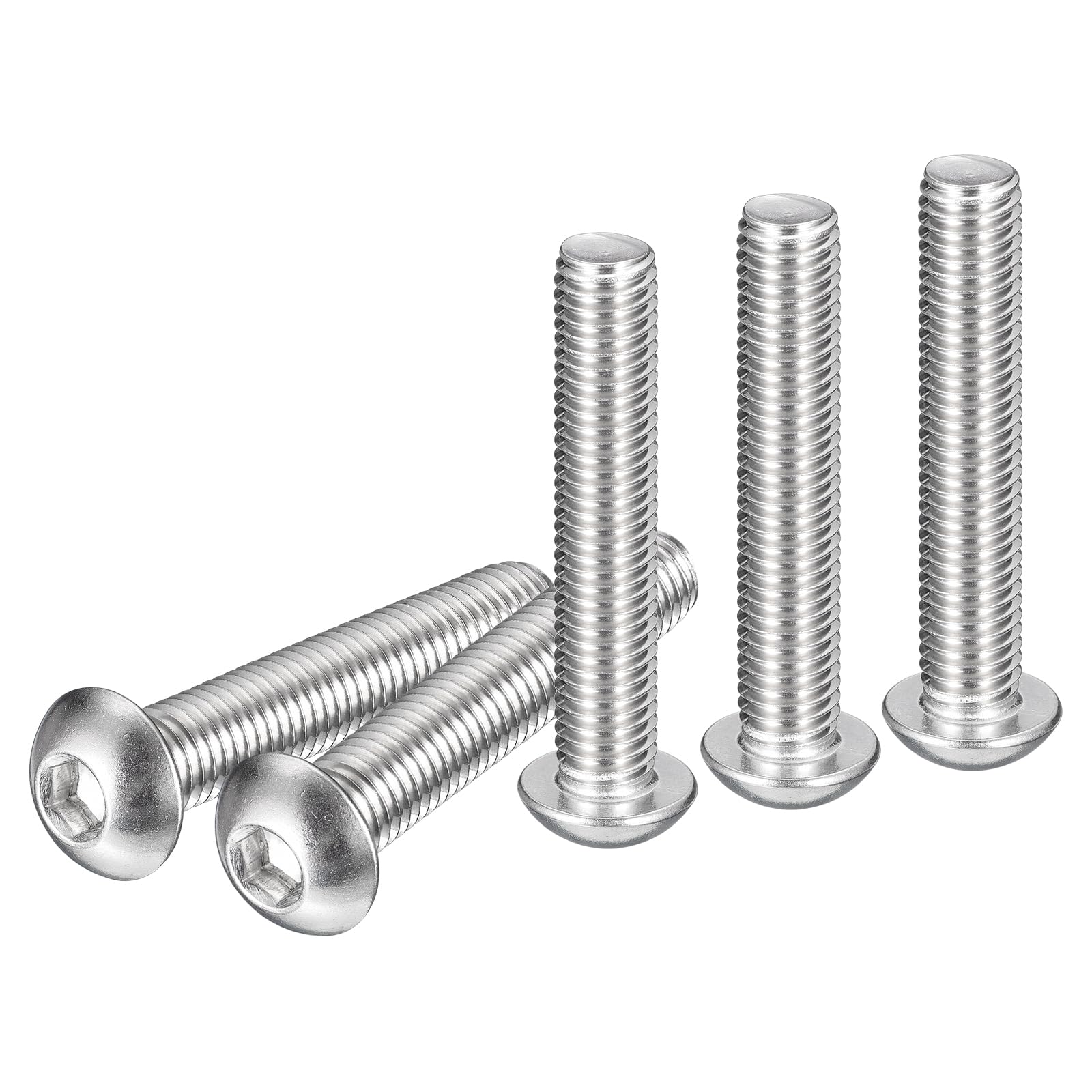 DTGN M10-1.5x55mm Button Head Socket Cap Screws - 8Pack - Good for Machine - 304 Stainless Steel 18/8 - Hex Drive Full Thread Fasteners — image 1