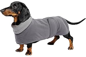 Geyecete Dachshund Sweaters for Dogs Dog Jacket,Dachshund Coat Perfect Dog Winter Coat with Padded Fleece Lining and high Collar,Dog Snowsuit with Adjustable Bands Sizes-Gray-S