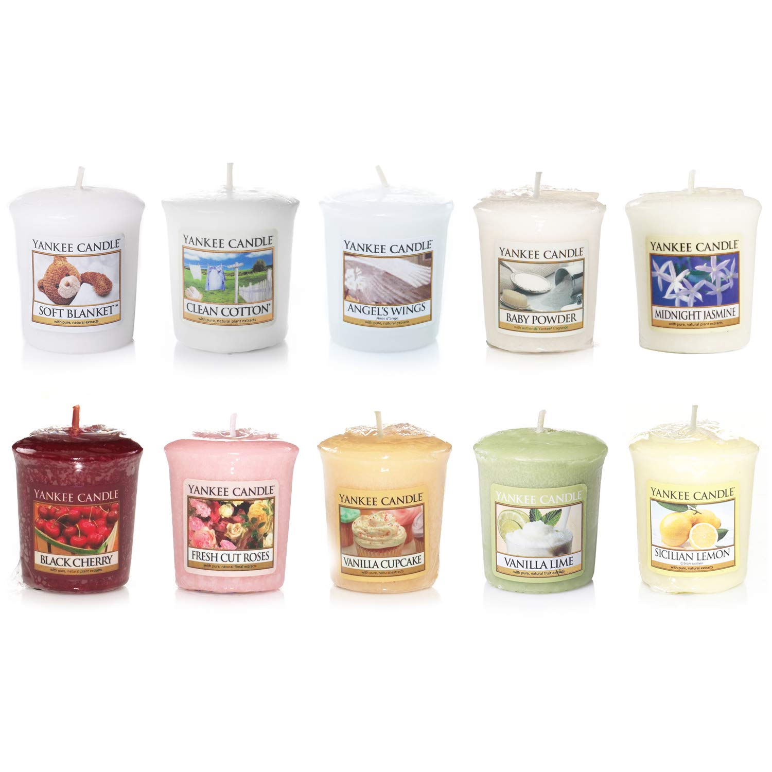 Yankee Candle Value Bundle with 10 Votive Scented Candles, Mixed