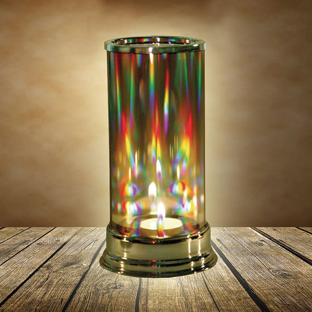 SIGNALS Rainbow Hurricane Candleholder - Crystal Prism Glass Cylinder: Home & Kitchen