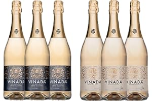 VINADA - Sparkling Gold & Crispy Chardonnay Variety - Zero Alcohol Wine - 750 mL (6 Glass Bottles)
