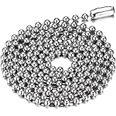 IFUAQZ Titanium Stainless Steel Bead Chain Necklace for Men Women Small Beads Ball Link Chains 18 to 36 Inches