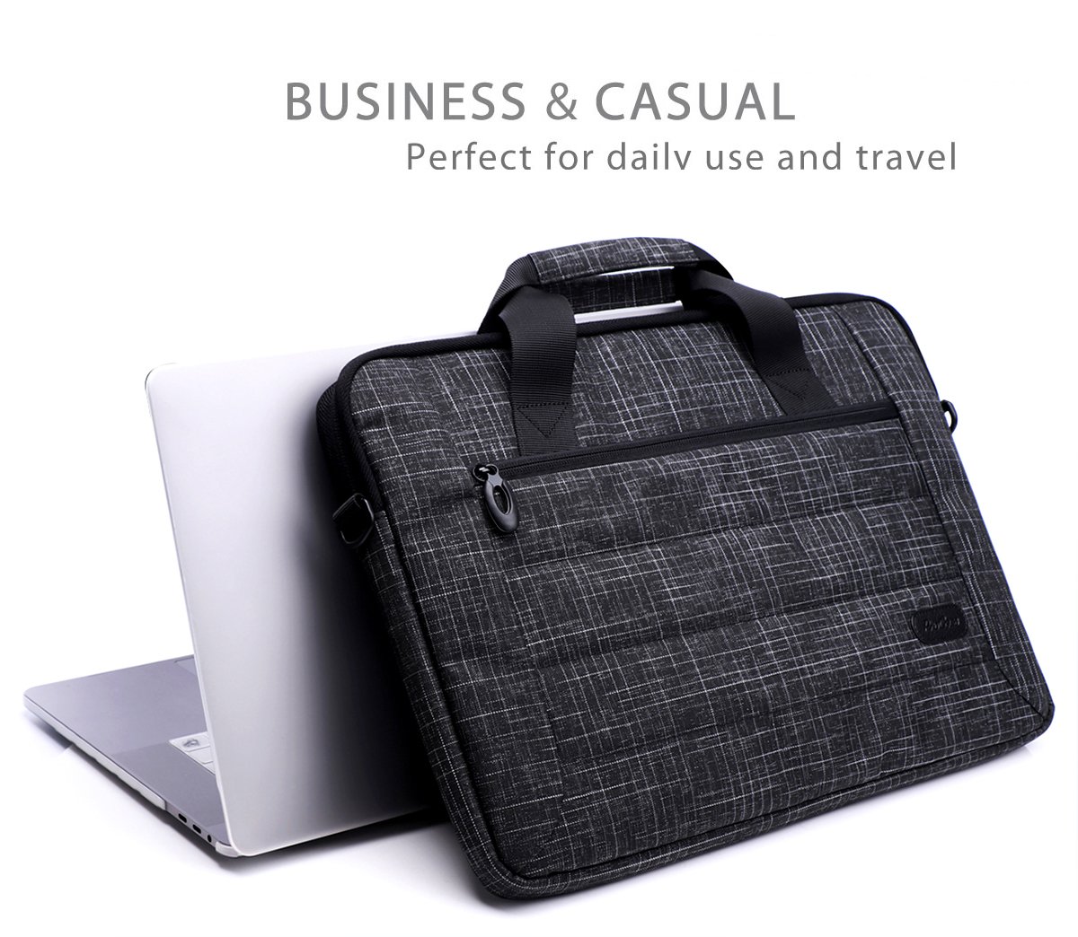 ProCase 14-15.6 Inch Briefcase Messenger Bag with Shoulder Strap and Handle for MacBook Pro 16”, 14 15 Inch Laptop Surface Book 3 15