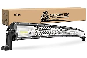 Nilight - 18015C-A LED Light Bar, 52Inch, 783W, 78000LM, Curved Triple Row Flood Spot Combo Beam Off Road Driving Lights for Boat, Trucks, 2 Years Warranty