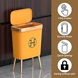 Bedroom Trash Can with Lid,Slim Bathroom Cans