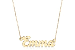 Ursteel Custom Name Necklace Personalized, 14K Gold Plated Personalized Name Necklace Dainty Name Plate Necklace Jewelry Personalized Gifts for Women