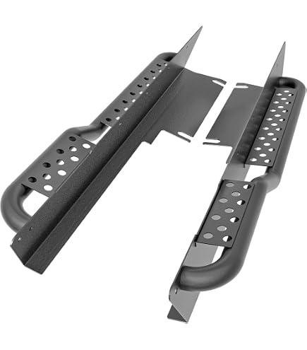 Body Armor RockCrawler Side Bars For Jeep TJ – Black Steel Side Guards With Kick-Out - View #10