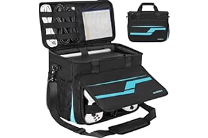 Deegotech Travel Carrying Case Compatible with Xbox Series X/S, Portable Storage Game Bag with Extra Console Protection Padded, Multiple Pockets for 15.6”Laptop Controller Headsets Game Accessories