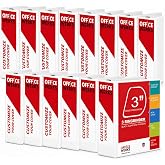 3 Ring Binder 3 Inch 12 Pack, Heavy Duty Locking D-Ring, Holds 725 Sheets | Non-Stick Clear View Cover with Pockets for 8.5 x 11, PVC-Free, Non-Toxic, Assembled in USA, Gap-Free D-Ring, White
